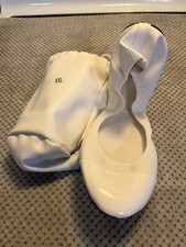 Silky Toes Women's Foldable Travel Flat White XXL Ballet Style Shoes