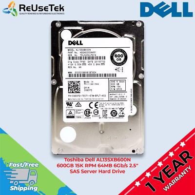 Disque Dur 2.5" SAS 600 Go 15 000 Tr/min - Pour Serveurs Dell (réf. 990FD), Interface 6 Gb/s, Neuf