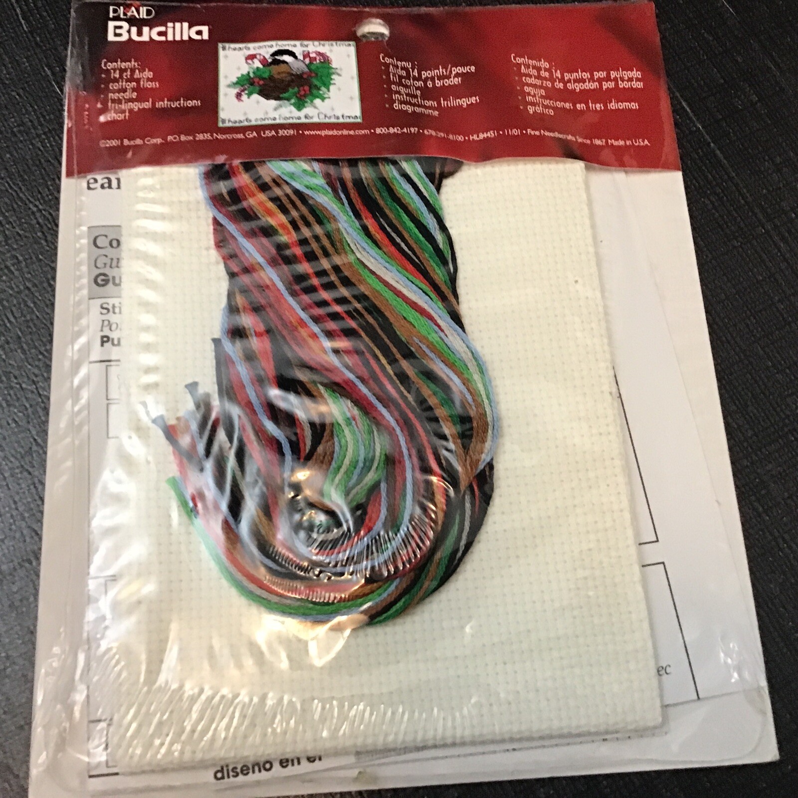 Vintage BUCILLA PLAID Counted Cross Stitch Kit Sealed All Hearts Come Home 84451