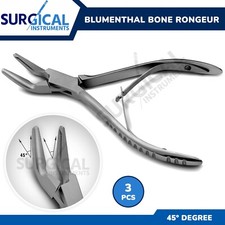 3 Pcs Of Blumenthal Bone Rongeur 45 Degree 4.5"  Dental Instruments German Grade