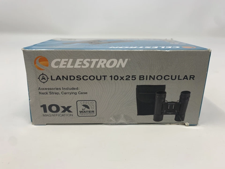 Celestron LandScout 10x25 Compact Binocular - Roof Prism - Black Water Resistant - Image 3 of 4