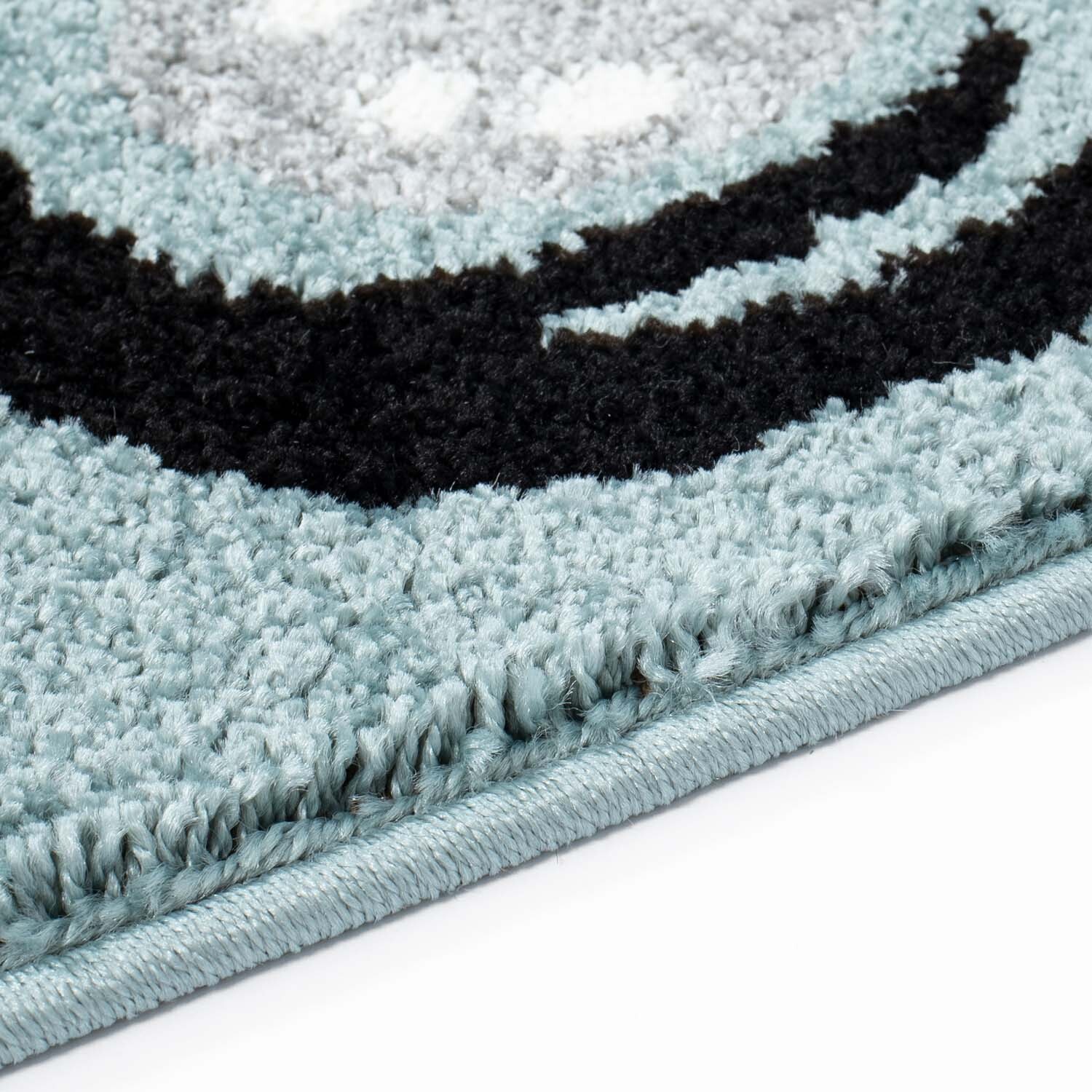 Kinderteppich Bubble Flachflor Tiermotiv Bär Blau Modern Kinderzimmer