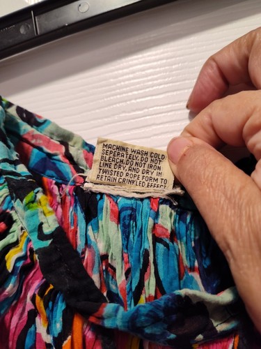 Vintage Midi CinchSkirt made in India donna media lunga morbida e fluida colorata - Foto 4 di 4