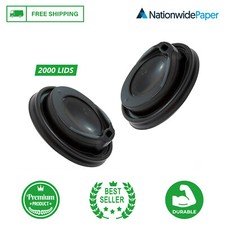 Black Recyclable Plastic Coffee Cup Lids For Paper Cups 8,12,16oz