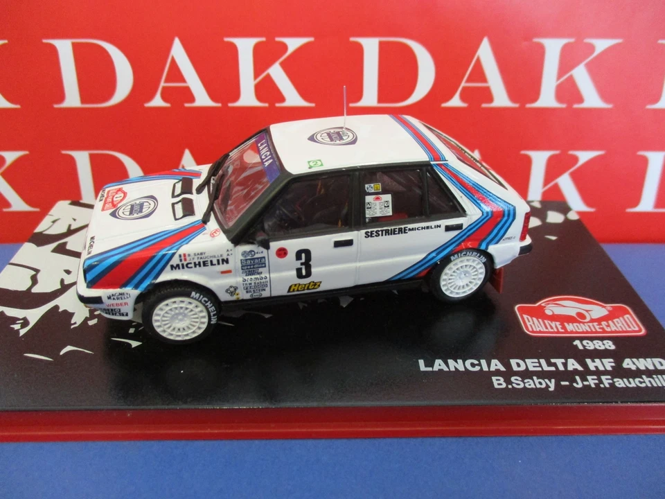 Die cast 1/43 Modellino Auto Lancia Delta HF 4WD Rally Monte Carlo 1988 B. Saby - Immagine 2 di 4