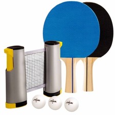 Stiga Retractable Take-Anywhere Table Tennis Set w/1 Net 2 Paddles  3 Balls New