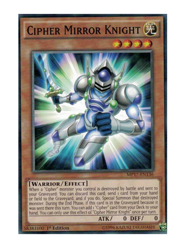 Cipher Mirror Knight x 3 (Playset) Near Mint Condition YUGIOH Cards - Picture 1 of 1