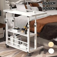 Height Adjustable Small PC Computer Desk Mobile Overbed Table Laptop Stand Shelf
