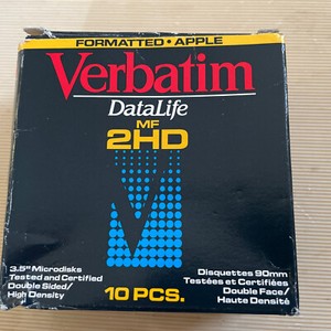 Verbatim DataLife MF 2HD 3.5” Microdisks 10 Pieces Formatted Apple / New