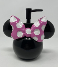 Disney Minnie Mouse Pink White Polka Dot Bow Soap Lotion Pump Dispenser Ears