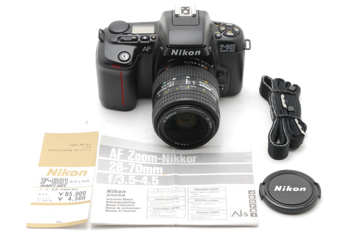 Nikon F-601 QD Avec Objectif AF 28-70mm, Argentique 35mm, Boîtier + Nikkor