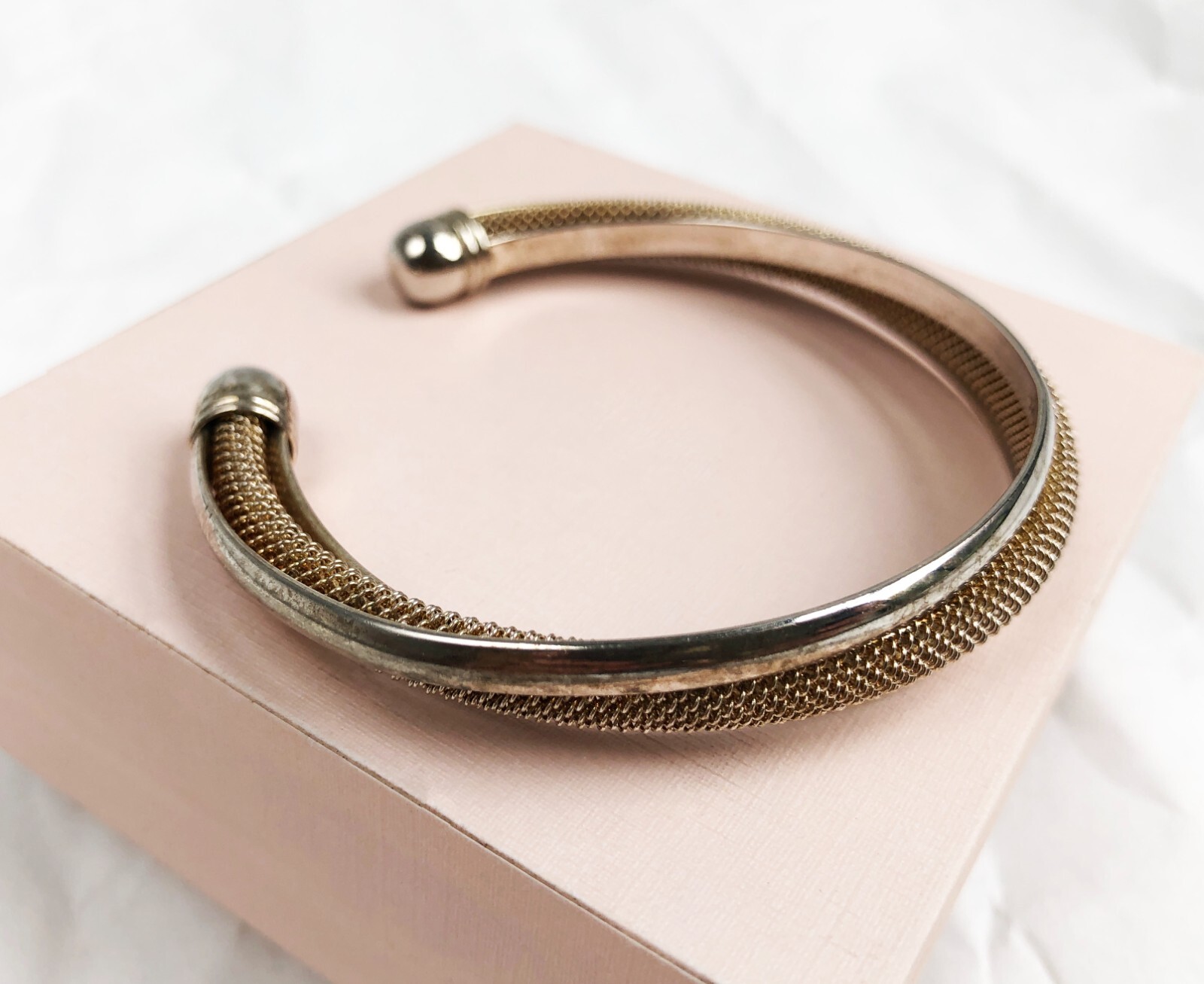 Mesh open bangle sterling silver, basic accent st… - image 8