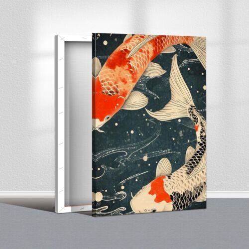Japanese Koi Fish Canvas Wall Art Print