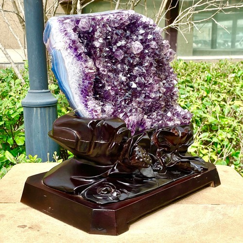 23.76LB Natural Brazilian Amethyst Crystal Point Stone Cluster Quartz Druzy Geod - 第 14/14 張圖片