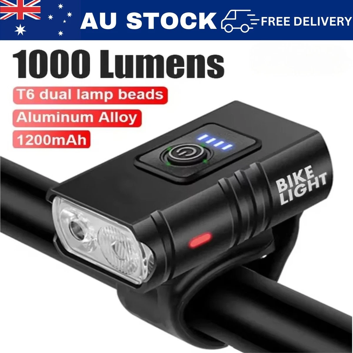 LED Rechargeable Bike Light Set Waterproof Headlight Front Rear Bicycle Lights