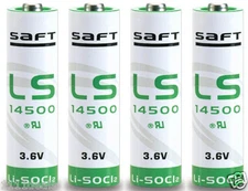 4 Pcs Brand New Genuine Saft LS14500 Battery AA 3.6 Volt Lithium Batteries