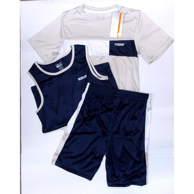 Hind Kids 3-Piece Athletic Set Navy White Jersey Shorts T-Shirt Size 8 /#26564