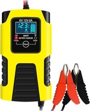 6V 12V Battery Charger Maintainer, 2-Amp Fully Automatic Smart Charger, Portable