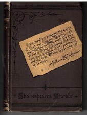 Shakespeare's Morals-Arthur Gilman, HC, 1880