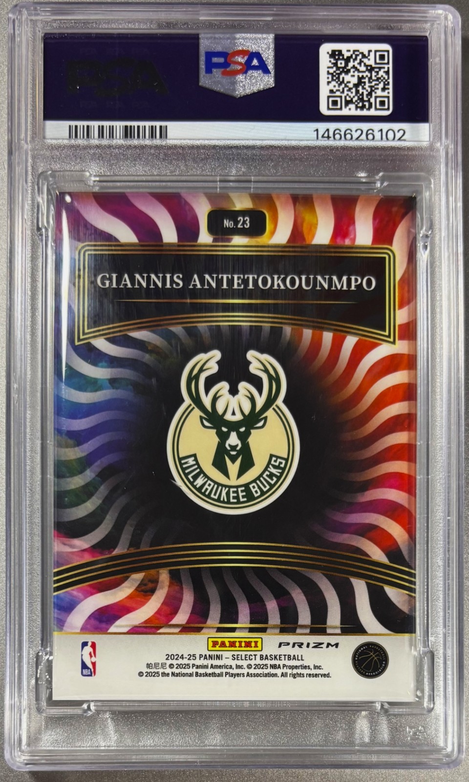 2024-25 Select Giannis Antetokounmpo Color Wheel Bucks Heat PSA 9 MINT view 2