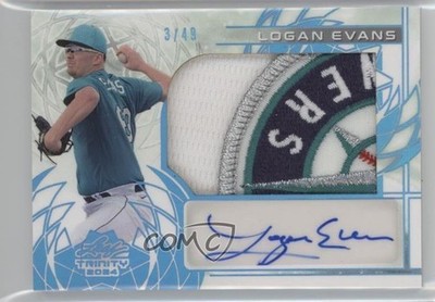2024 Leaf Trinity Patch Platinum 3/49 Logan Evans #PA-LE1 Patch Auto 0el9