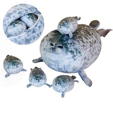 19.6Inch Chubby Blob Seal Pillow CuteSeal Plush with 4 Baby Seal Plushies in ...