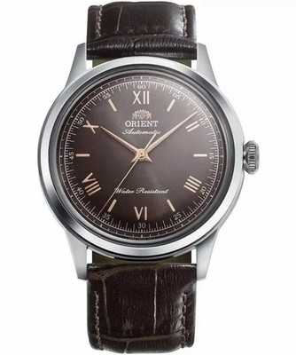 Orient Bambino Herren Automatik Uhr RA-BB0004Y30B 38mm braunes Zifferblatt Leder 30M