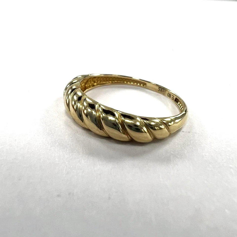 14K Yellow Gold Twisted Ring – Elegant, Smooth, and Delicate beautiful gift - Image 2 of 4