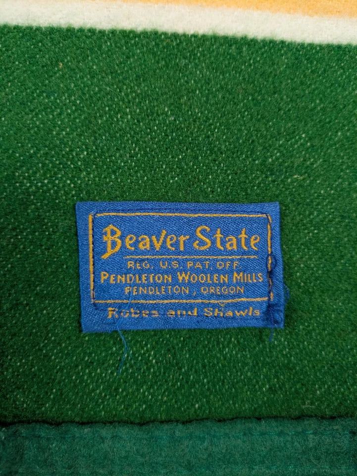 Pendleton Beaver State Blanket Throw Green Southwestern Geometric Lap Stripe - Image 3 of 4