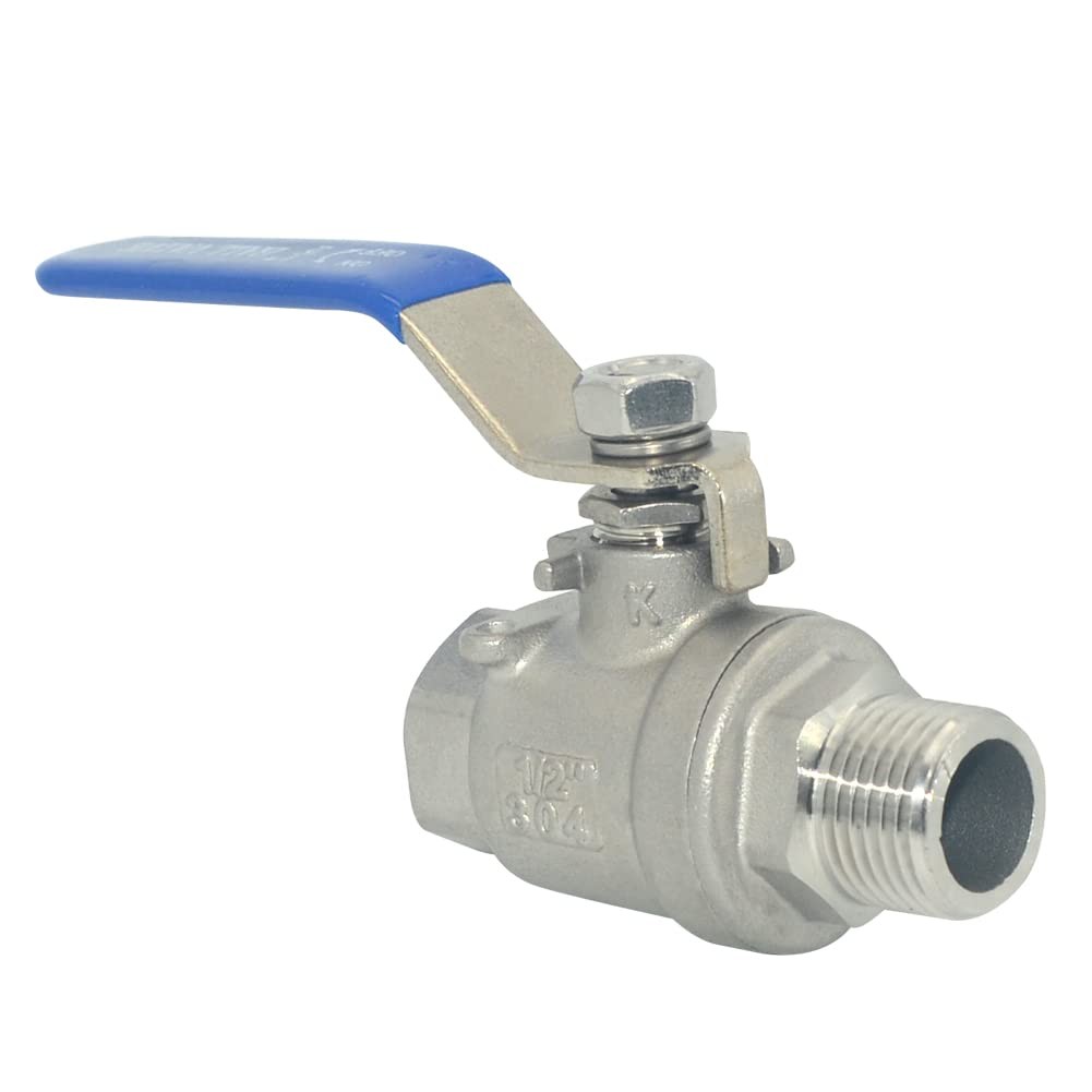1/2 Inch Male x Female Full Port Ball Valve S304 Stainless Steel 1000WOG Gas