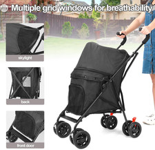 Pet Cart Dog Cat Teddy Go Out Small and Medium Portable Folding Travel Cart