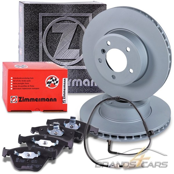 Zimmermann Bremsscheiben +BelÄGe +Warnkontakt Vorne FÜR BMW 5-ER E60 E61-image