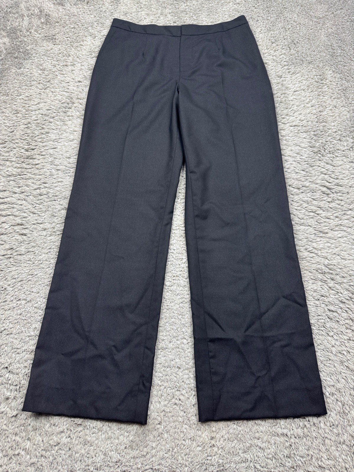 Carolina Herrera Pants Women 10 Charcoal Gray Wool Silk Career Slacks Trousers
