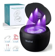 Upgraded Ultrasonic Retainer Cleaner Machine, 45kHz Ultrasonic Dentures Cleaner