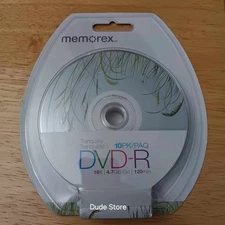 Memorex 10 Pack DVD-R  Recordable CD - Colorful Designs - 16x 4.7gb 120min New B