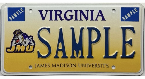 *SAMPLE SALE* Virginia JAMES MADISON UNIVERSITY Sample License Plate