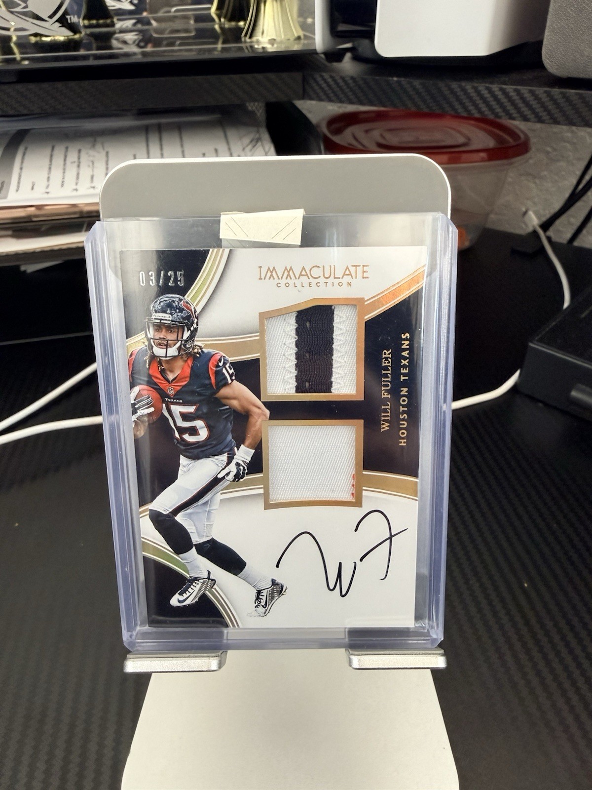 Will Fuller Panini Immaculate Signature Patches #WF Gold