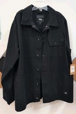 Vans Off The Wall Black Denim Jacket Corduroy Collar Sz Med. Drill CHR Skate