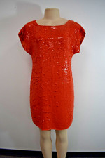 Trina Turk Orange Sequins Women's Cocktail dress Size 6 on Sale fs