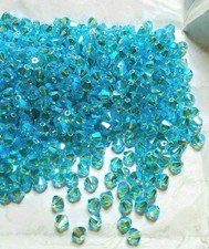 Swarovski 5328 4mm bicone beads, Light Turquoise AB2X 24pcs 