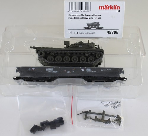 Märklin 48796 Vagón Plano de Carga Pesada con Tanque M 48 del BW de Colección con EMBALAJE ORIGINAL | Condition: Gebraucht