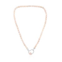 Cavill Silbercollier 925 Sterlingsilber Rhodiniert Mit Rosa Perlen 45,5 Cm