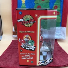 M&M's Rockin Roll Cafe, Candy Dispenser Limited Edition Collectible Red & Green