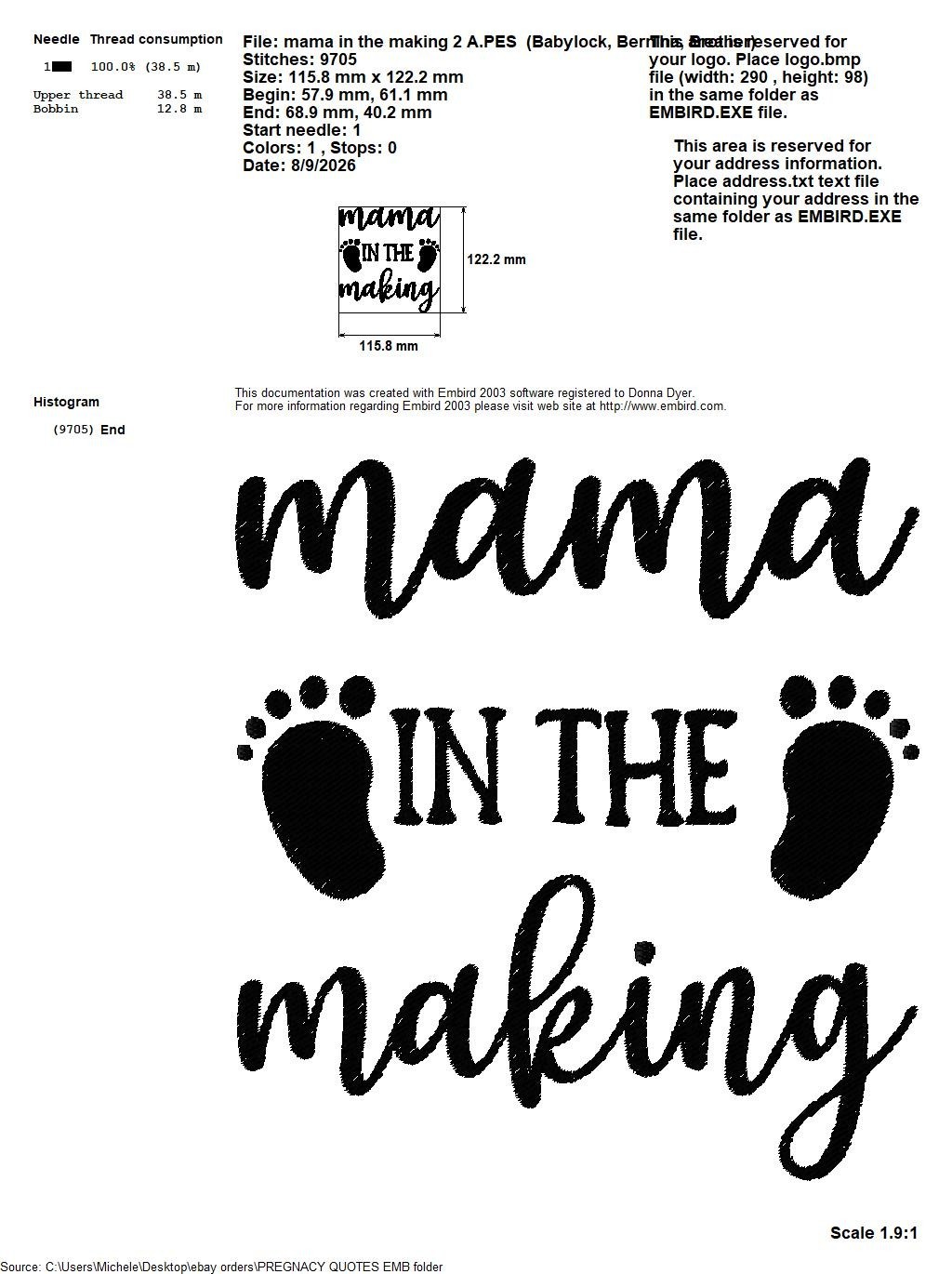 PREGNACY EXPECTING QUOTES EMBROIDERY MACHINE DESIGNS PES JEF HUS EXP ...