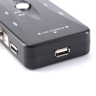 KVM Switch 4 Port USB 2.0 mit Full HD 1080p für PC und Peripheriefreigabe