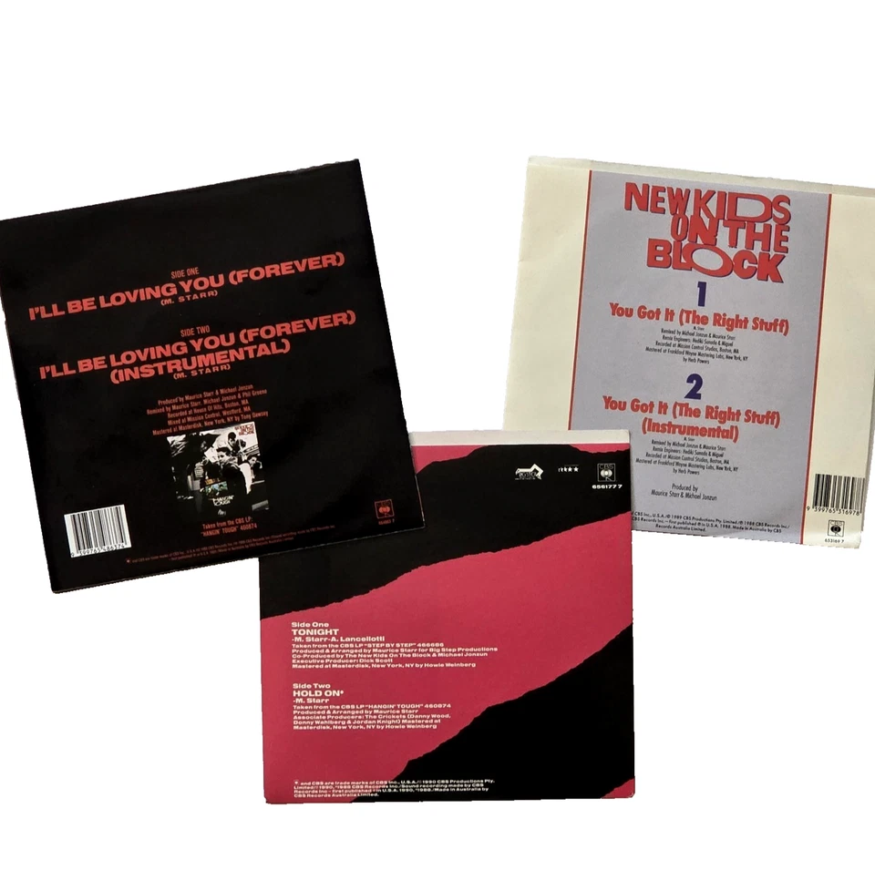 NEW KIDS ON THE BLOCK SET OF 3 1989 MINT AUSSIE PICTURE SLEEVE 7" SINGLES+POSTER - Image 2 of 4