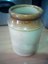 Vintage Farmhouse Stoneware Earthenware Storage Jar.Utensil Pot 18cm