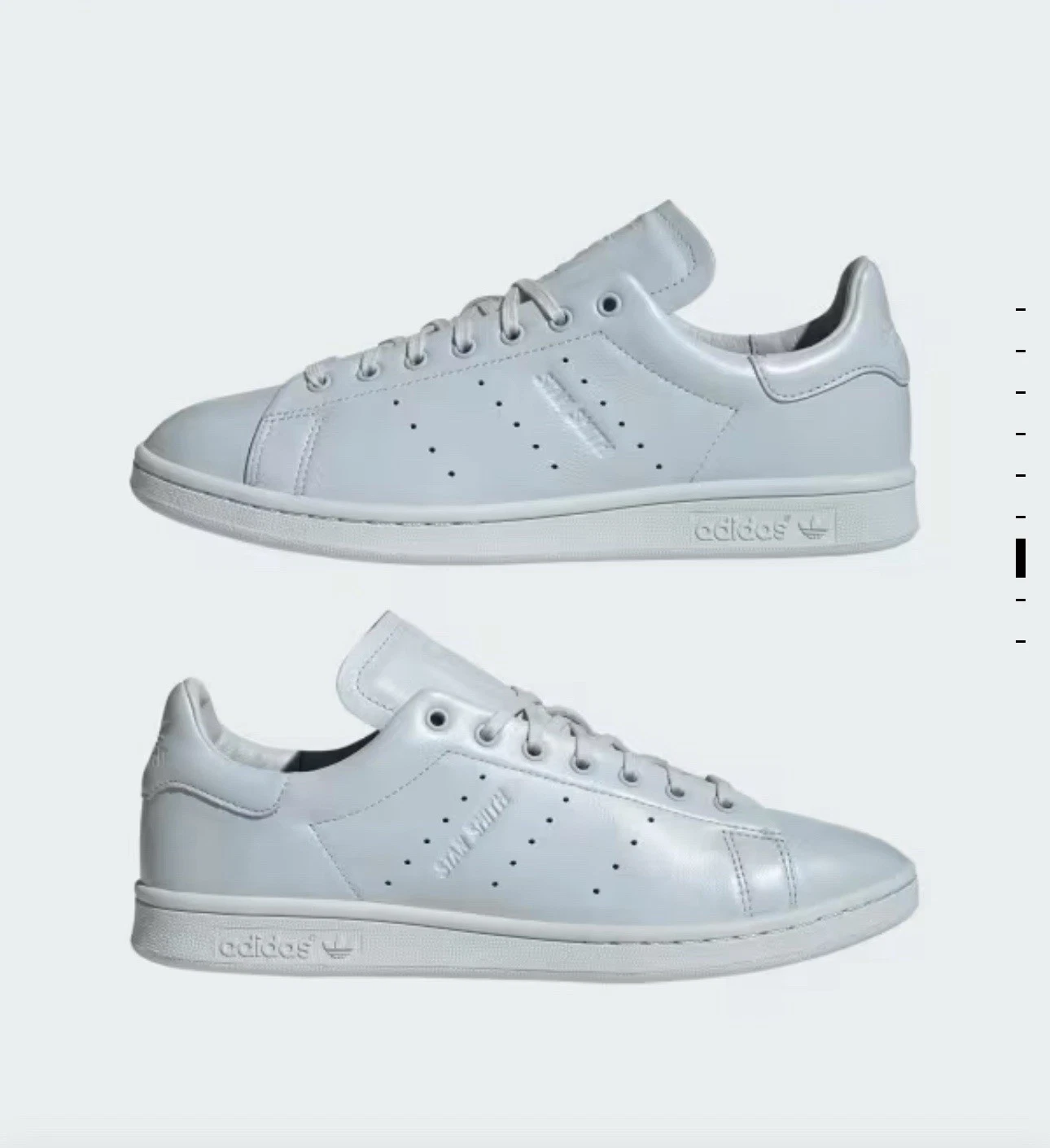Sz 8 Men’s Adidas Originals Stan Smith Lux Leather Shoes in Halo Blue Sneakers