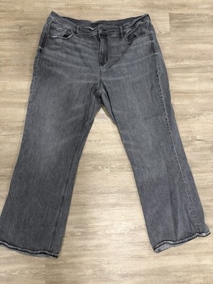 American Eagle Wide-Leg Women's Gray Denim Jeans Cotton 5-Pocket Size 20