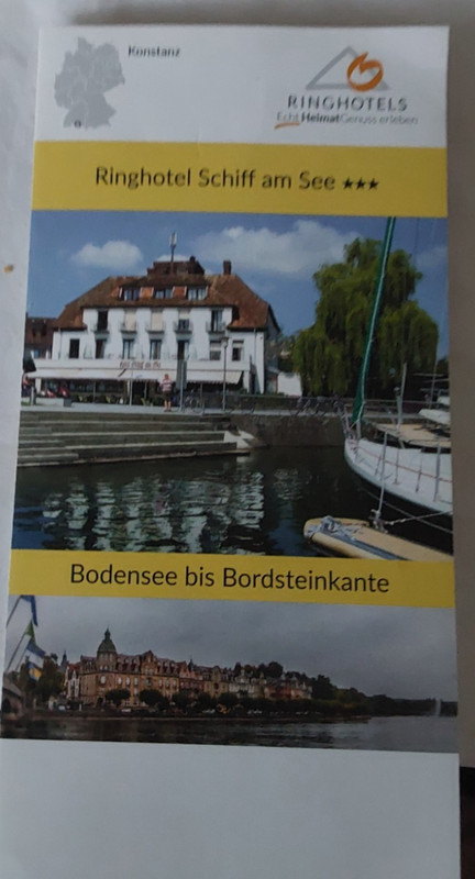 RING HOTEL "SCHIFF AM SEE" KONSTANZ  BODENSEE GERMANY   BROCHURE WITH MAP